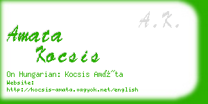 amata kocsis business card